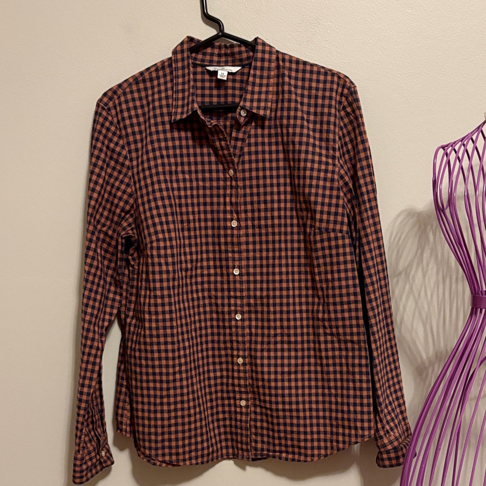 L.L. Bean Women’s Plaid Shirt - Black and Brown